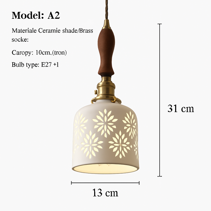 suspension en céramique nordique moderne avec motif floral