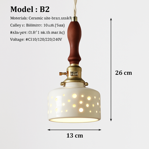 suspension en céramique nordique moderne avec motif floral