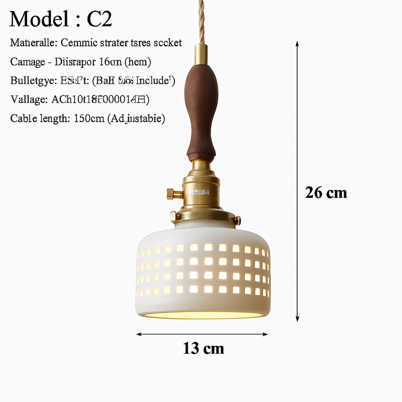 suspension en céramique nordique moderne avec motif floral