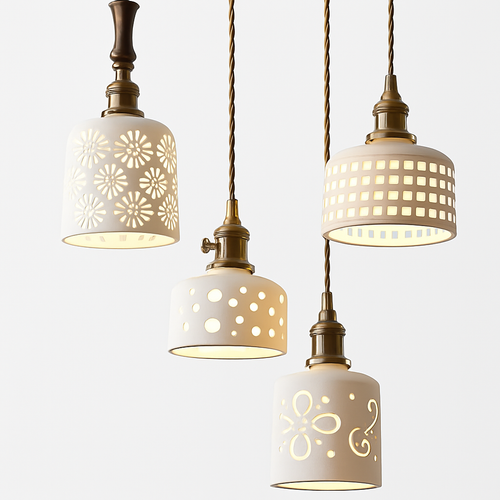 suspension en céramique nordique moderne avec motif floral