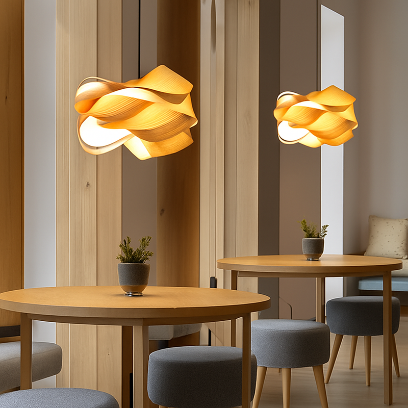 suspension en peau de bois créative d'asie du sud-est moderne et simple