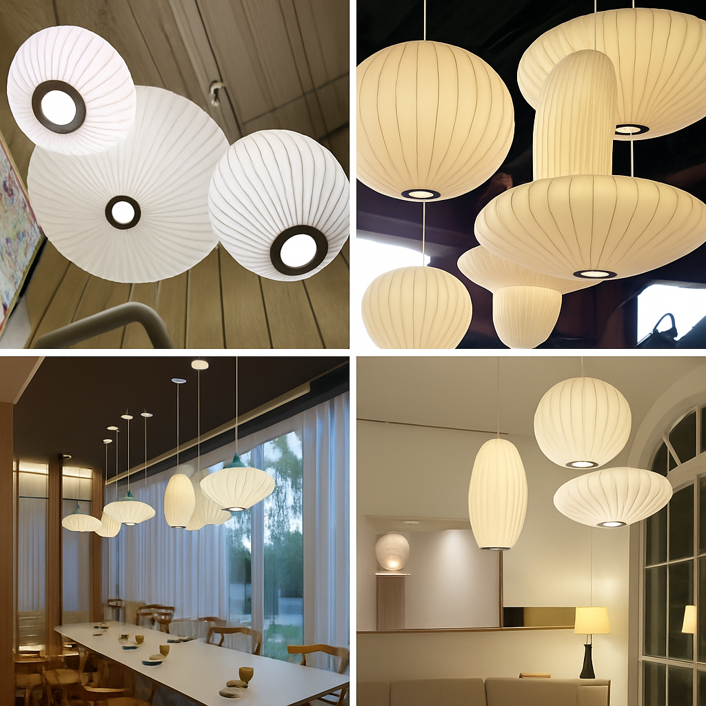 suspension en soie design pour éclairage intérieur moderne - vue 10 sur 27