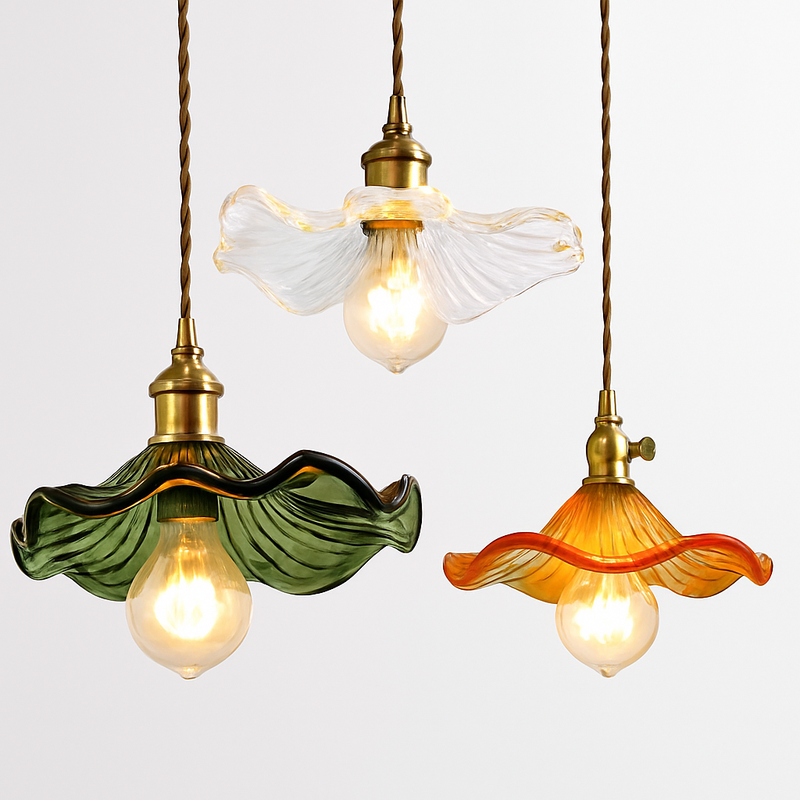 suspension en verre coloré style nordique pour intérieur moderne