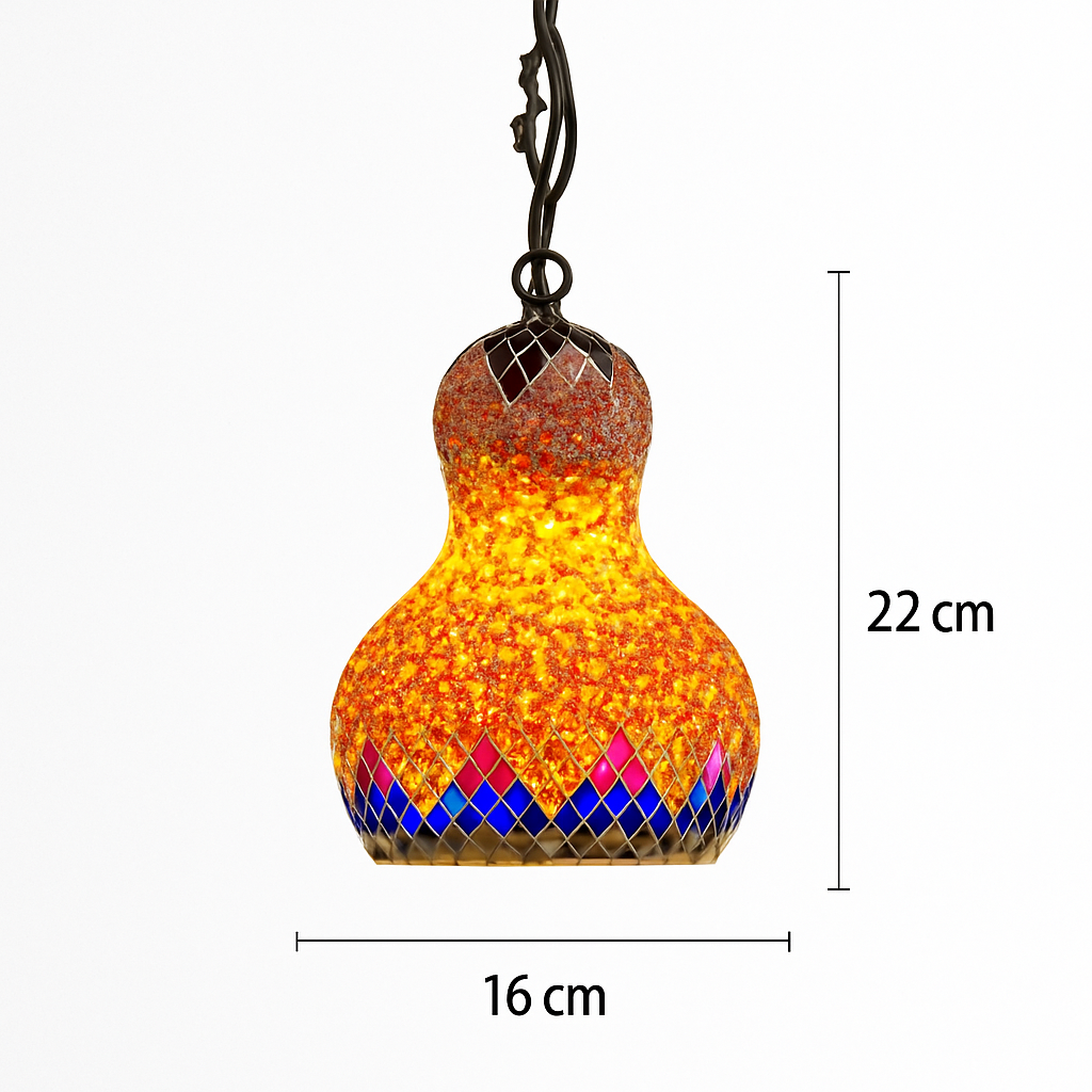 suspension en verre mosaïque bonhomme de neige artisanale asiatique boho - vue 11 sur 13