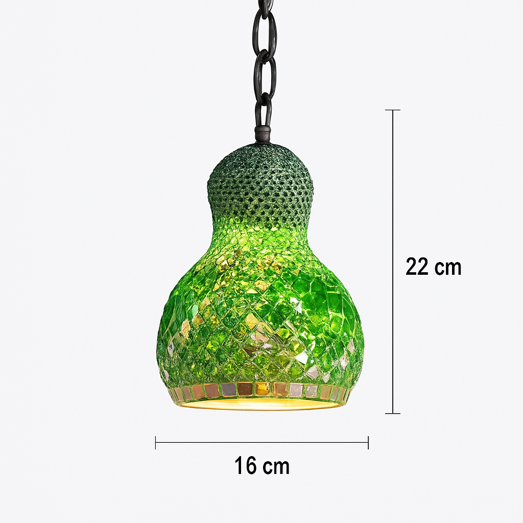 suspension en verre mosaïque bonhomme de neige artisanale asiatique boho - vue 12 sur 13