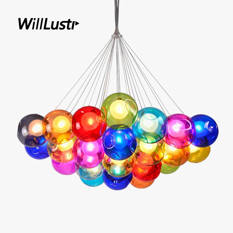 Suspension en verre soufflé à la bouche Suspension à bulles colorées Lumière Hôtel Boutique Enfants Pépinière Multi Couleurs Plafonnier suspendu