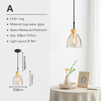 Suspension en verre transparente led déco maison