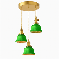 Suspension en verre vert scandinave