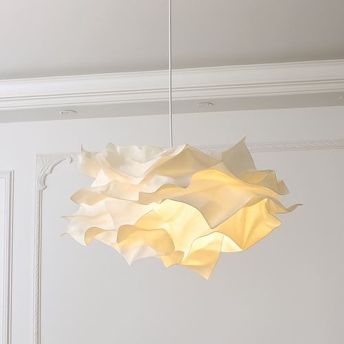 Suspension faites à la main pour éclairage de magasin de tissu de Restaurant lampe suspendue en papier blanc pour Luminaire de plafond E27 - vue 2 sur 9
