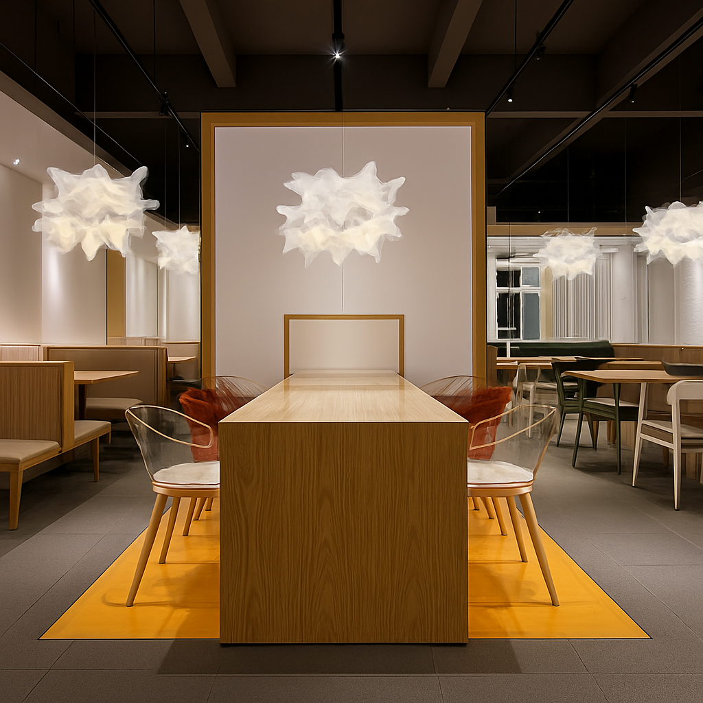 Suspension faites à la main pour éclairage de magasin de tissu de Restaurant lampe suspendue en papier blanc pour Luminaire de plafond E27 - vue 4 sur 9