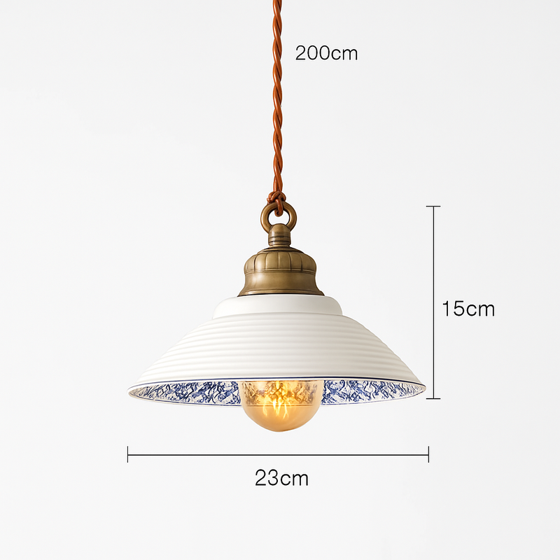 Suspension fleur design Loft Style céramique Vintage