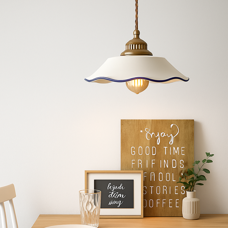 Suspension fleur design Loft Style céramique Vintage