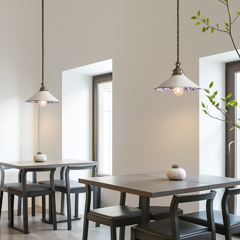 Suspension fleur design Loft Style céramique Vintage