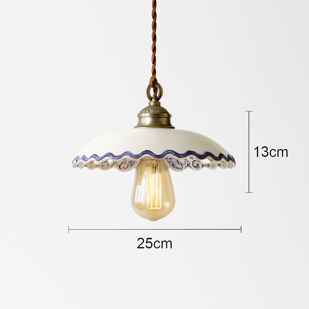 Suspension fleur design Loft Style céramique Vintage