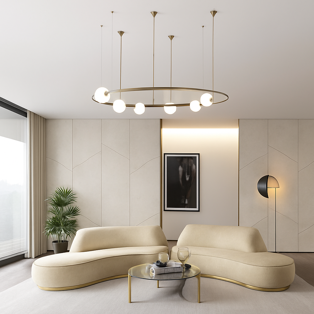 suspension globe post-moderne pour projet d'hôtel winfordo - vue 4 sur 8