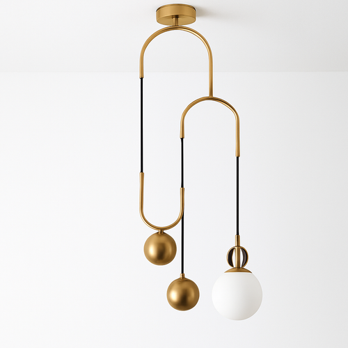 suspension industrielle nordique extensible design boule de verre