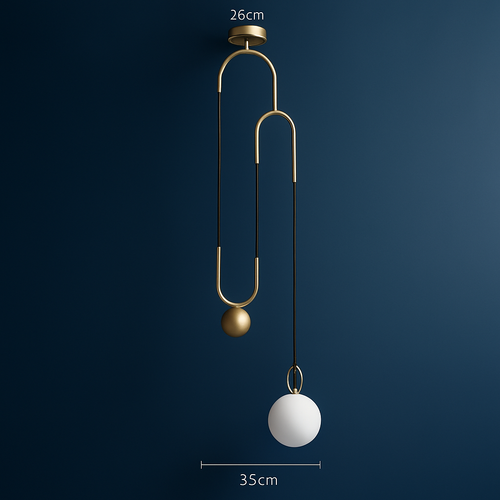 suspension industrielle nordique extensible design boule de verre - vue 7 sur 7