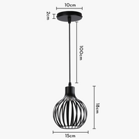 suspension industrielle rétro avec abat-jour géométrique moderne