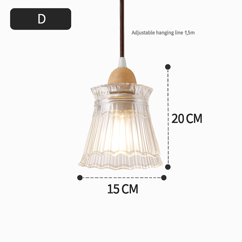 suspension japonaise moderne en bois et verre luminaire design