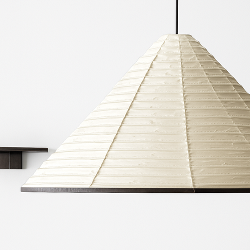 suspension japonaise wabi sabi en papier de riz pliable et circulaire - vue 4 sur 8