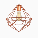 Suspension lampara de techo colgante éclairage suspendu moderne Cage en fer Loft cuisine salon suspension E27 or Rose