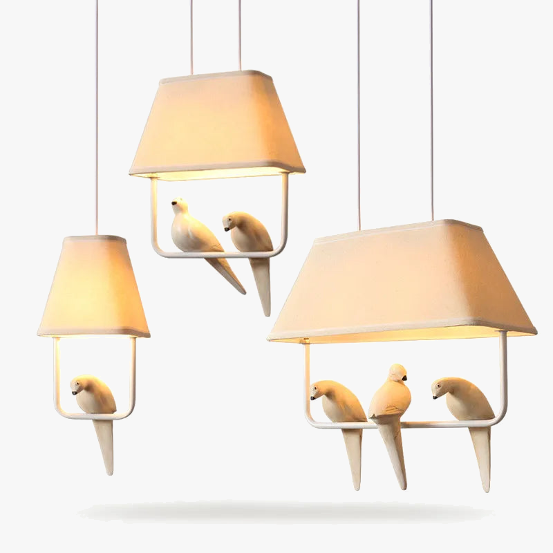 suspension led art oiseau pour décoration hôtel