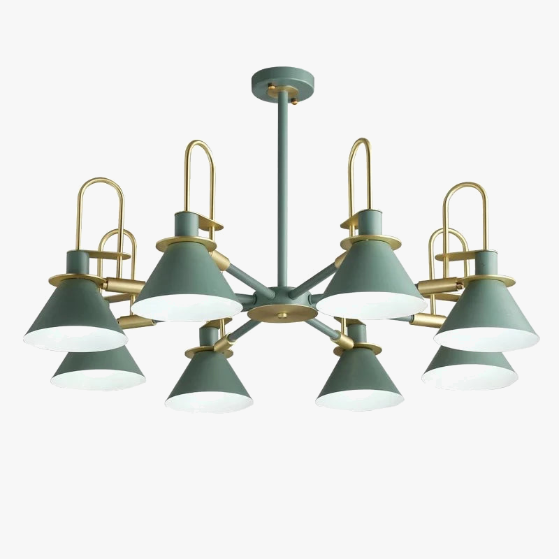 Suspension LED créatives simples suspension 1/3/6/8 têtes lampes de plafond en bois nordique pour salon chambre veilleuses E27