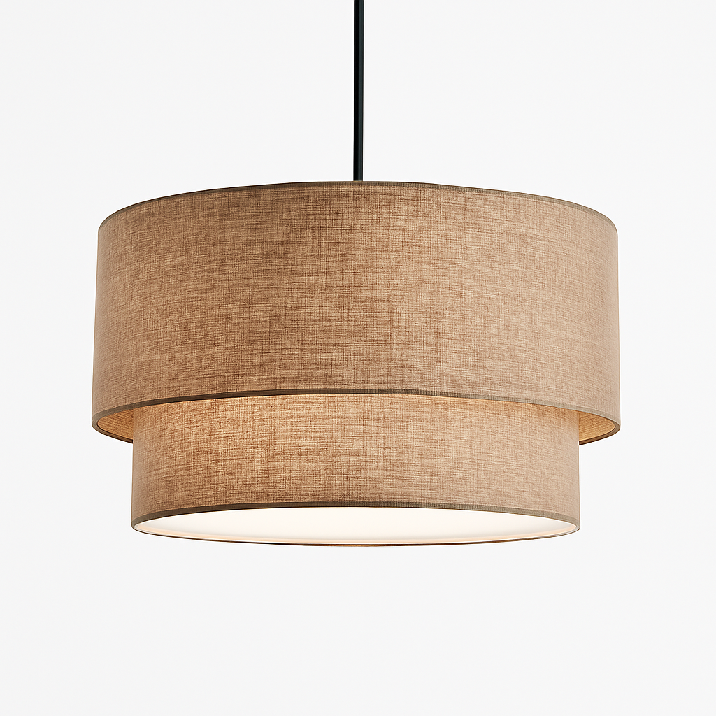 Suspension LED cylindrique en tissu Foyer - vue 2 sur 7