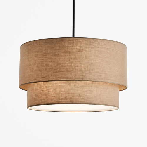 Suspension LED cylindrique en tissu Foyer