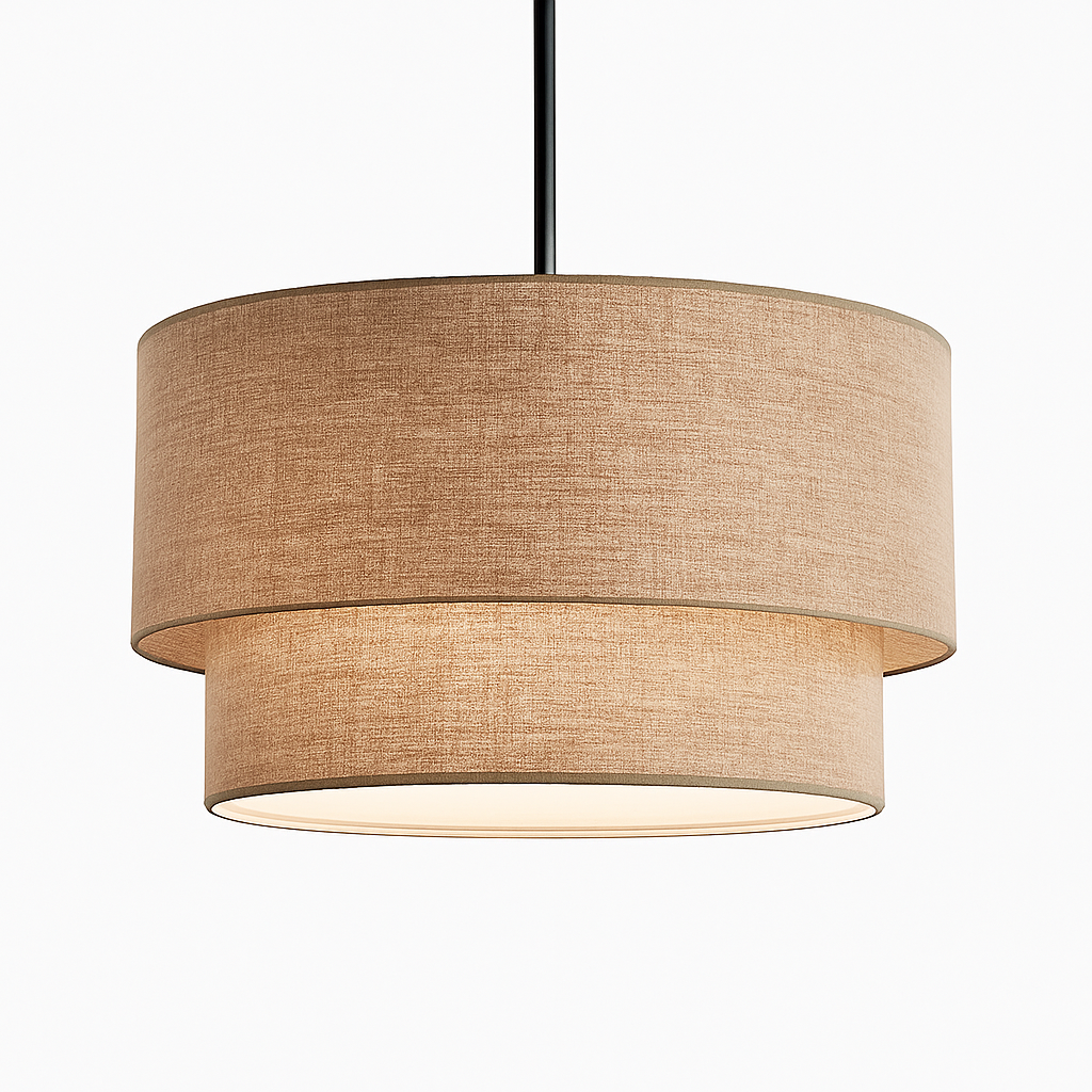 Suspension LED cylindrique en tissu Foyer - vue 6 sur 7