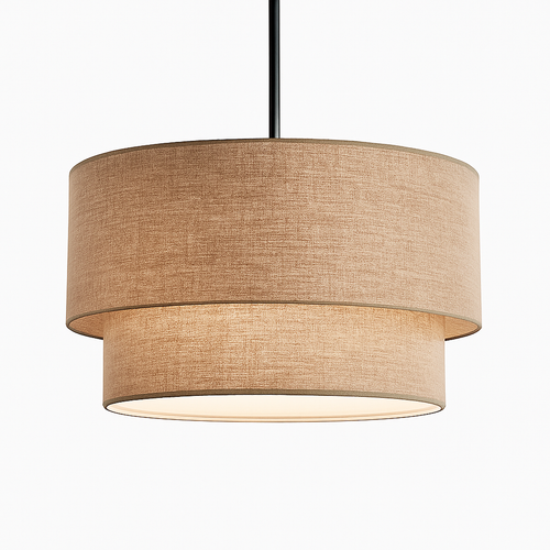 Suspension LED cylindrique en tissu Foyer