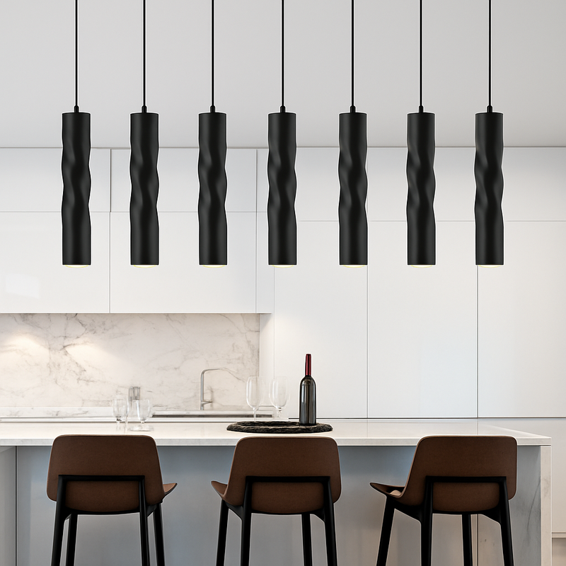 Suspension LED design cylindrique en spirale Pipe