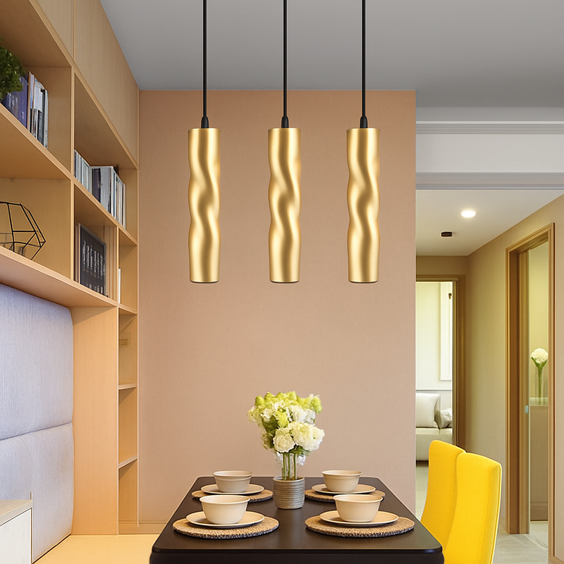 Suspension LED design cylindrique en spirale Pipe