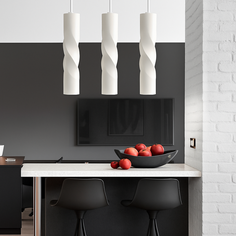 Suspension LED design cylindrique en spirale Pipe