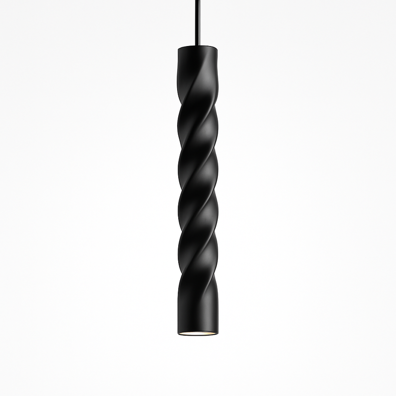 Suspension LED design cylindrique en spirale Pipe