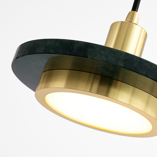 suspension LED design nordique en fer et marbre pour intérieur