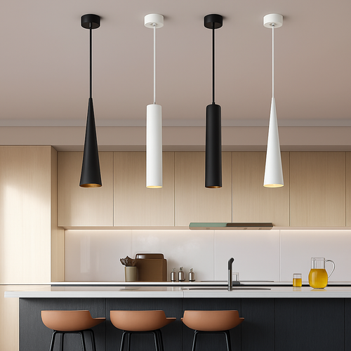 suspension LED Dimmable cylindre cône et tube