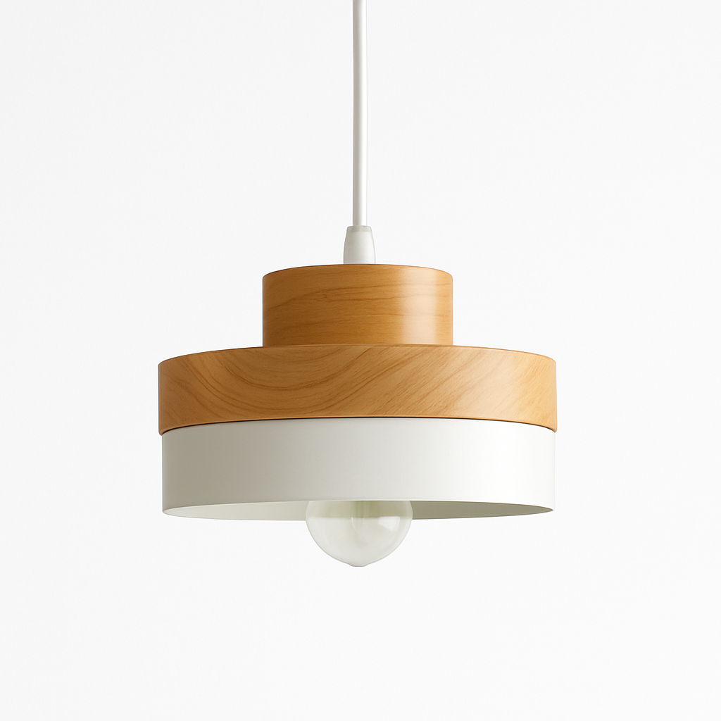 Suspension LED en bois (carré ou rond) - vue 7 sur 8