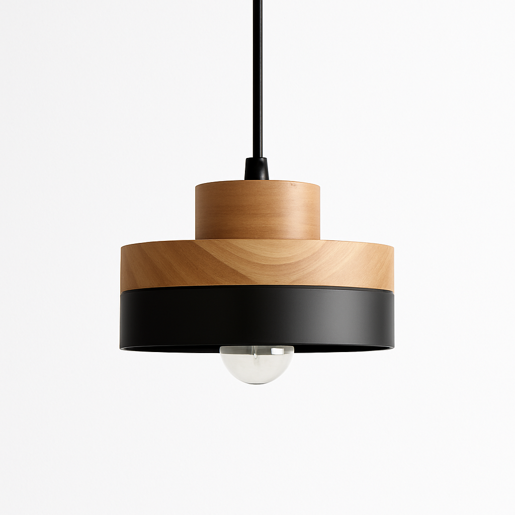 Suspension LED en bois (carré ou rond) - vue 8 sur 8