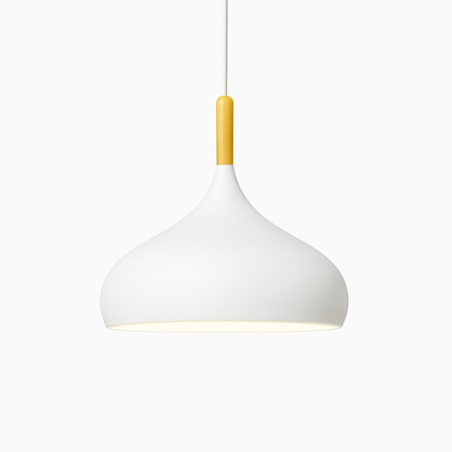 Suspension LED en métal coloré et baton en bois Nordic - vue 21 sur 29
