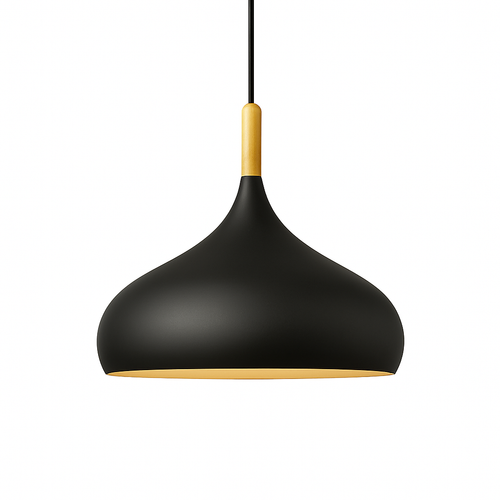 Suspension LED en métal coloré et baton en bois Nordic - vue 24 sur 29