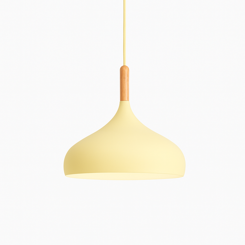 Suspension LED en métal coloré et baton en bois Nordic - vue 28 sur 29