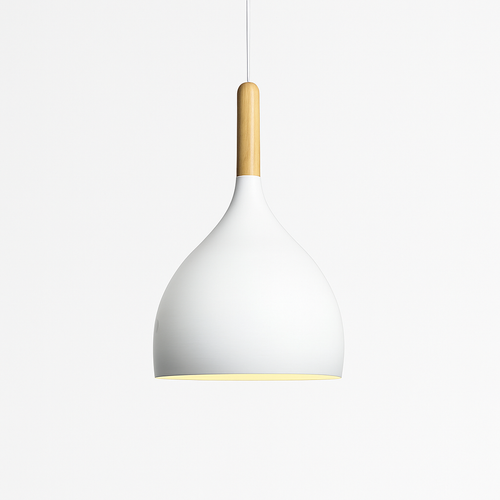 Suspension LED en métal coloré et baton en bois Nordic - vue 29 sur 29