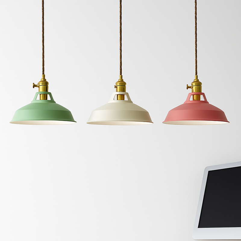 Loft colored metal LED pendant light