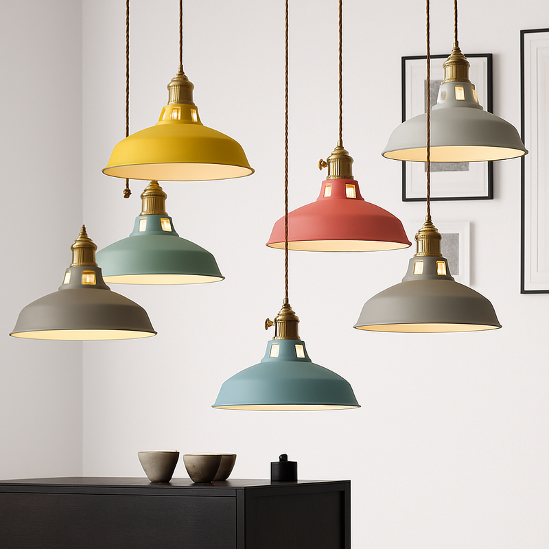 Loft colored metal LED pendant light