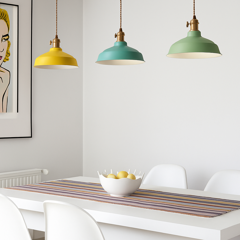 Loft colored metal LED pendant light