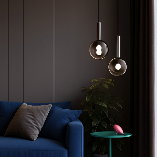 suspension led en métal et acrylique design nordique moderne - vue 3 sur 8