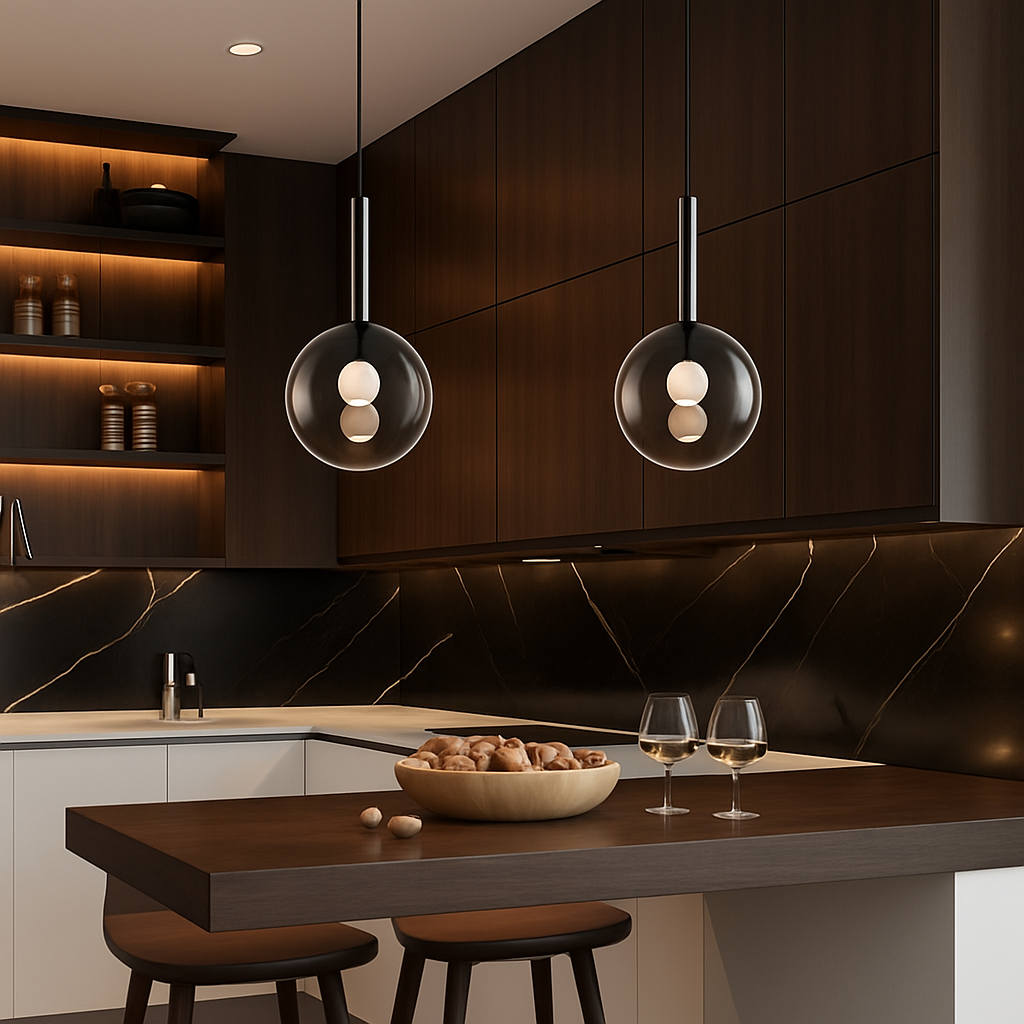 suspension led en métal et acrylique design nordique moderne - vue 3 sur 8