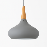 Suspension LED en métal et tige en bois Loft