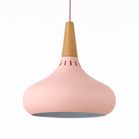 Suspension LED en métal et tige en bois Loft